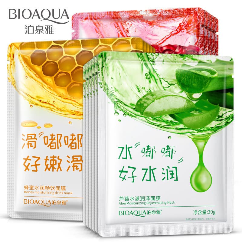 Poquanya Aloe Vera Mel Máscara Hidratante 30g Cabelo 20 Peças Hidratante Nutritivo Iluminador Calmante Seco Cuidados Diá