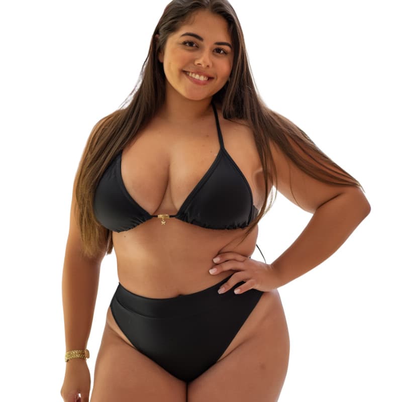 Conjunto de Biquíni Hot Pant Cintura Alta Feminino Premium Estilo Lipo Luxo Praia Confortável
