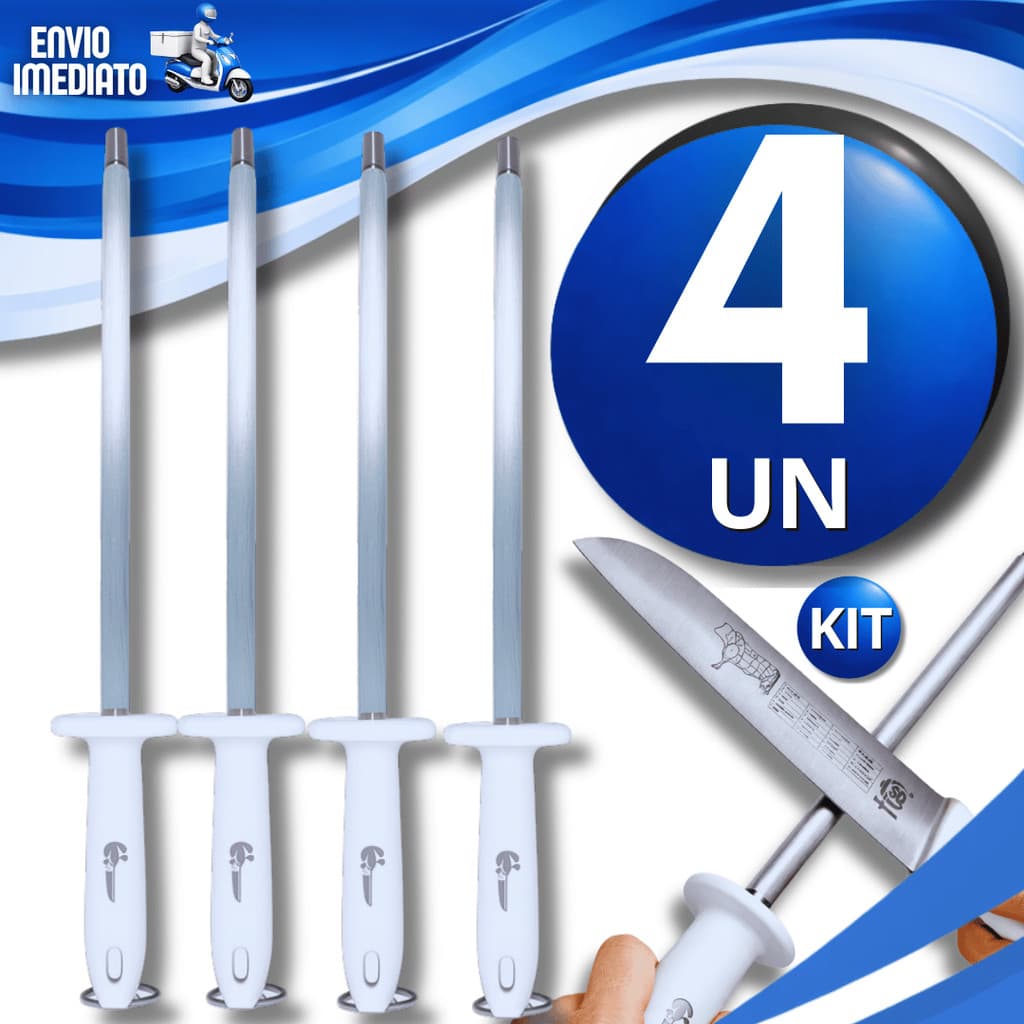 Chaira Profissional Aço Carbono Açougue Afiador 10" Açougueiro Churrasqueiro Cozinha Utensílios