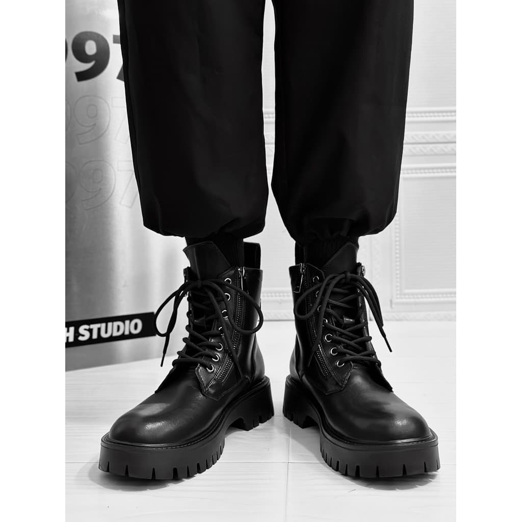 Martin botas masculinas britânicas ins preto orgasmo aumentou sapatos de couro genuíno inverno respirável de alta qualid