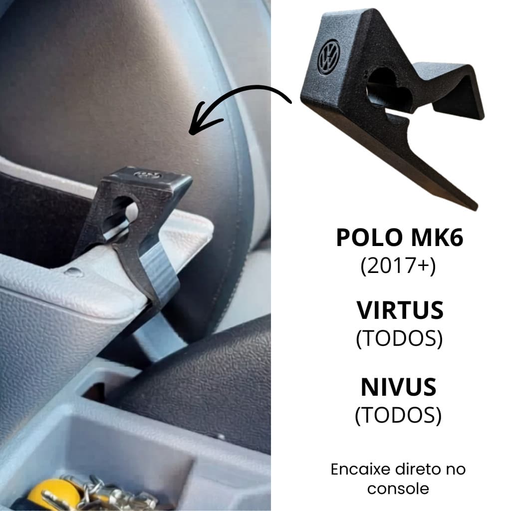 Apoio de Braço VW Polo Virtus Nivus Suporte Alinhador Console Central Conforto