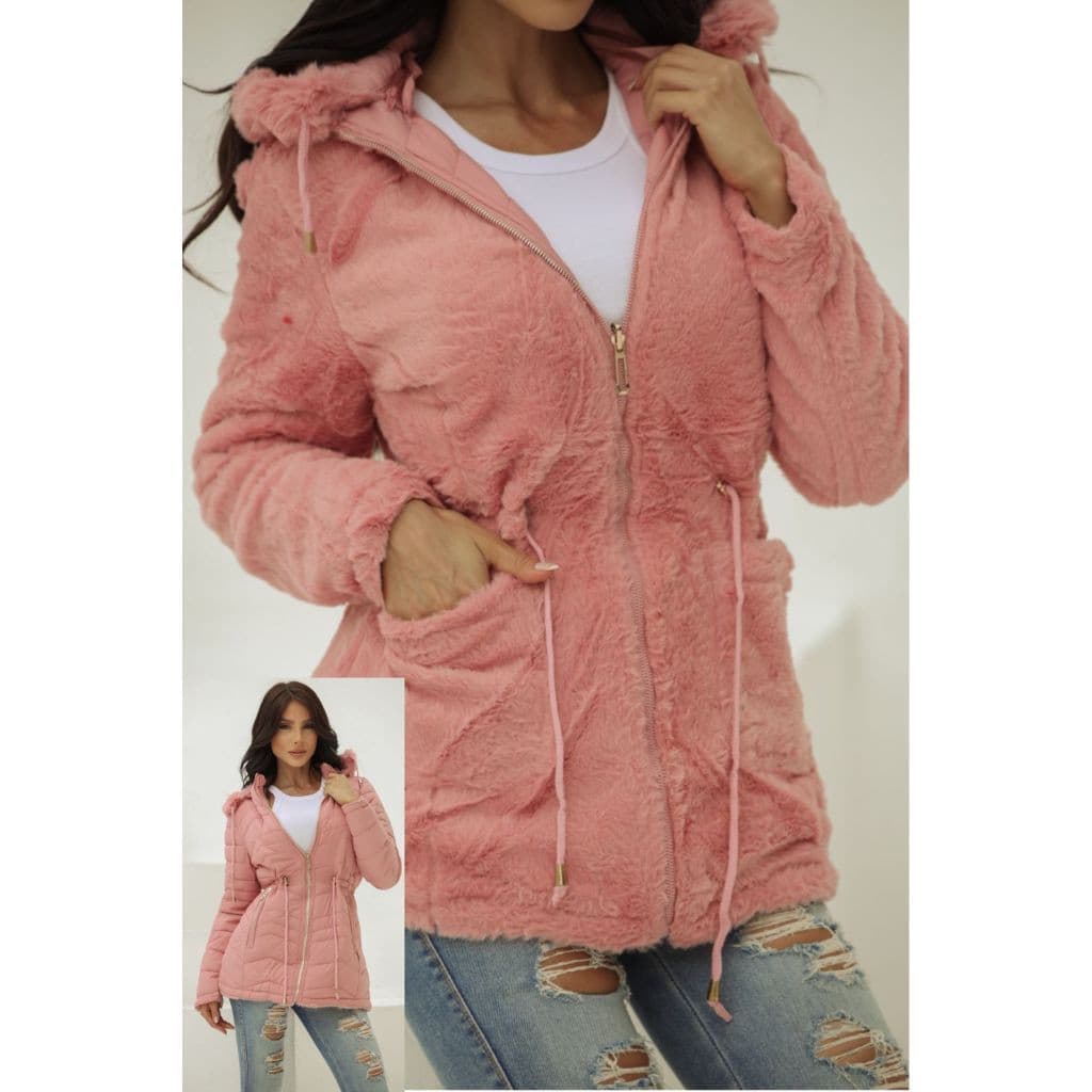 parka feminina dupla face nylon/teddy tendençia 2026 de alta qualidade se ajusta perfietamente no corpo capuz removivel