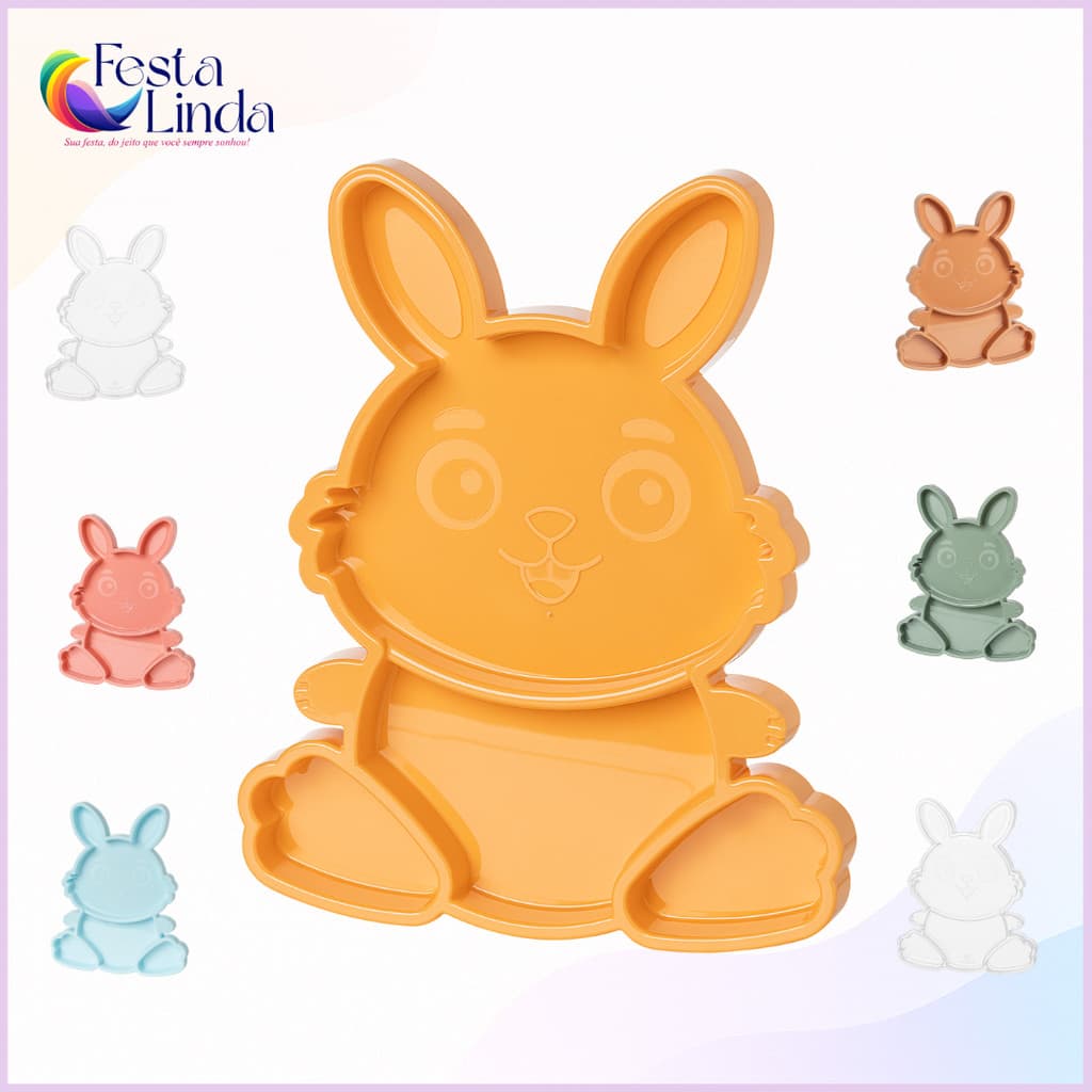 Bandeja Petisqueira Coelho Festplastik Diversas Cores