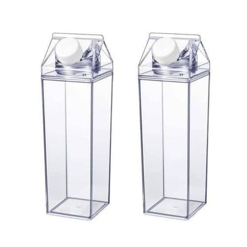 Garrafa Transparente Acrilico 500ml Resistente Leite Suco Agua
