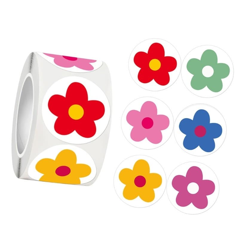 zzz 500 Unidades De Adesivo De Flor 25 Mm Etiqueta De Embrulho Adesiva Para Diário De Scrapbooking