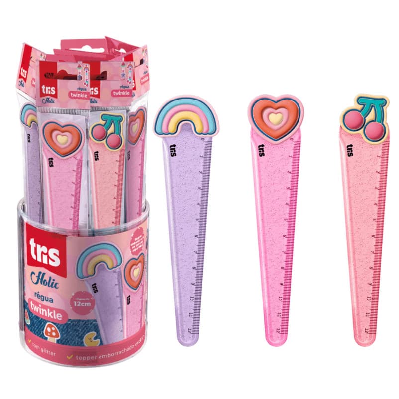 Régua Plástica Twinkle Holic Charm 12cm Tris