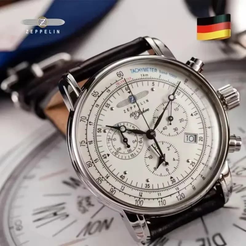 Pulseira Masculina De Couro Zeppelin , Relógios Casuais , Dirigível , Moda Luxuosa