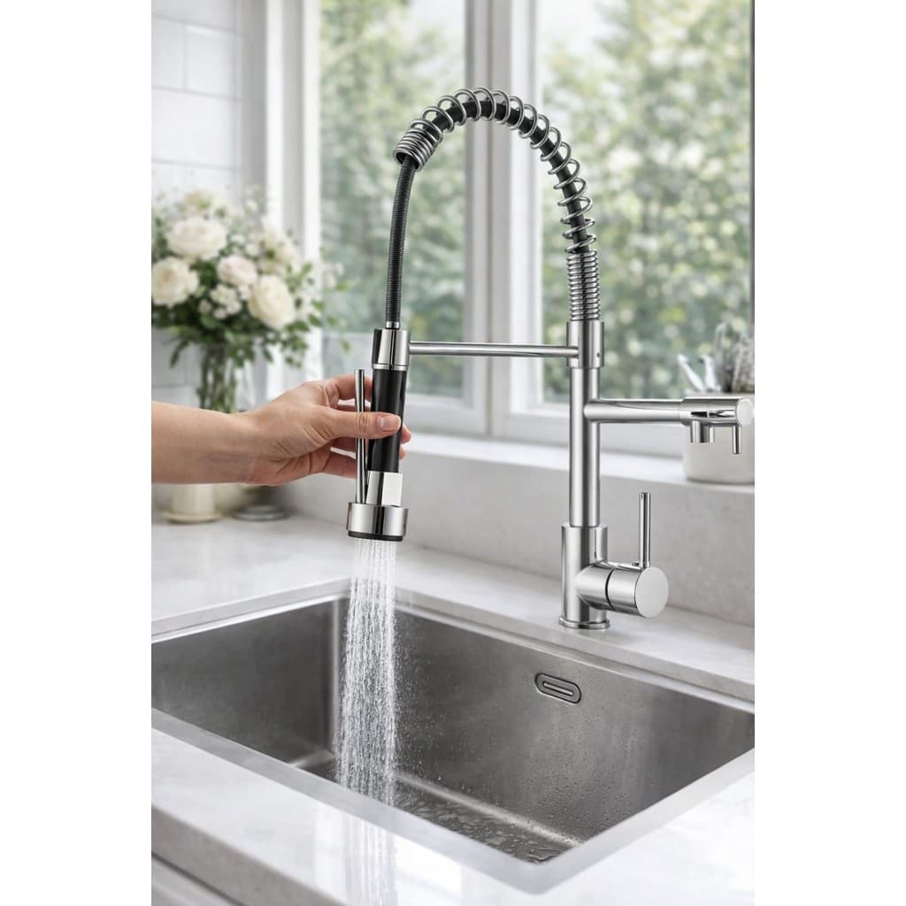 Torneira Gourmet Monocomando Inox Cozinha Quente e Fria