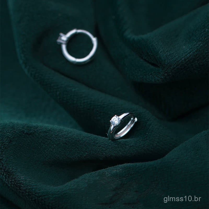 Brincos de prata s925 para mulheres, estilo coreano, simples e modernos, brincos de diamante único com quatro garras, ac