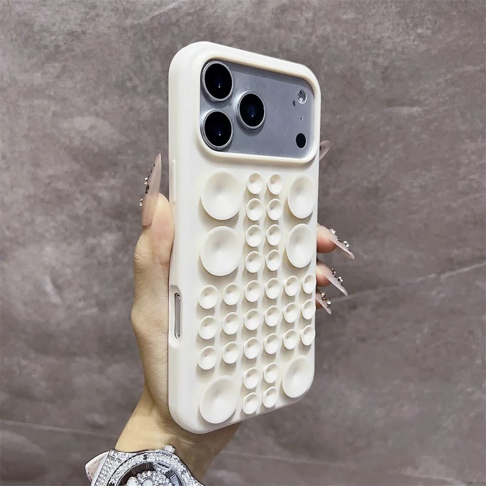 Ventosa Circular À Prova De Choque Capa De Telefone De Silicone Para iPhone 17 11 12 13 14 15 16 Pro Max 16Plus Pasta Mu