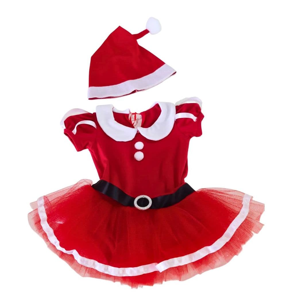 Fantasia Mamae Noel Bebe Body e Gorro
