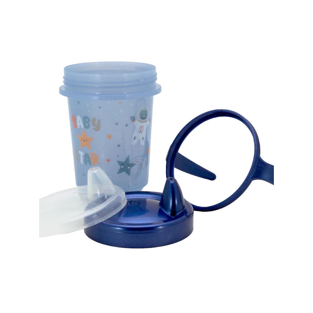 Copo Caneca Trio de Treinamento Infantil bebê 280ml Com Tampa e Alça COPINHO Plasútil- enxoval ia 1 unidade