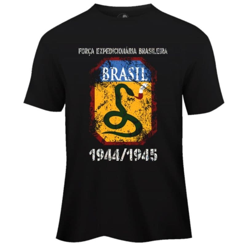 Camiseta Masculina Tatica Policia Dry Fit FEB Cobra Vai Fumar 1944 Camisa Militar Treino Musculaçao Corrida