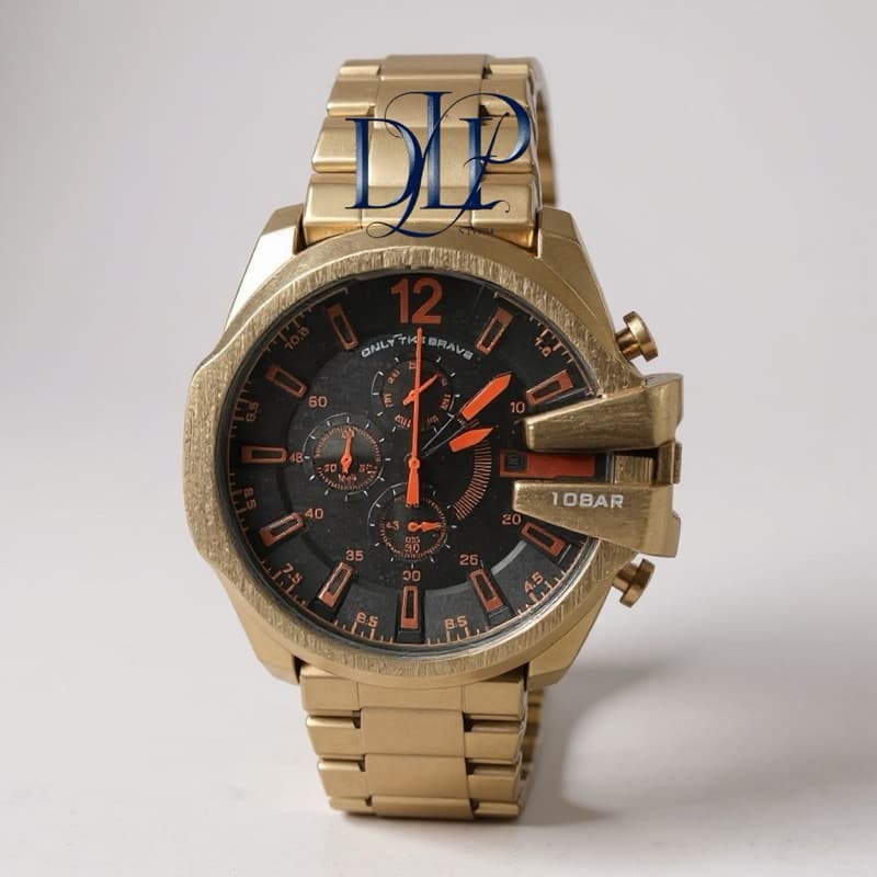 Relógio Masculino Dourado Titan Force 10BAR 100% Fucional – luxo