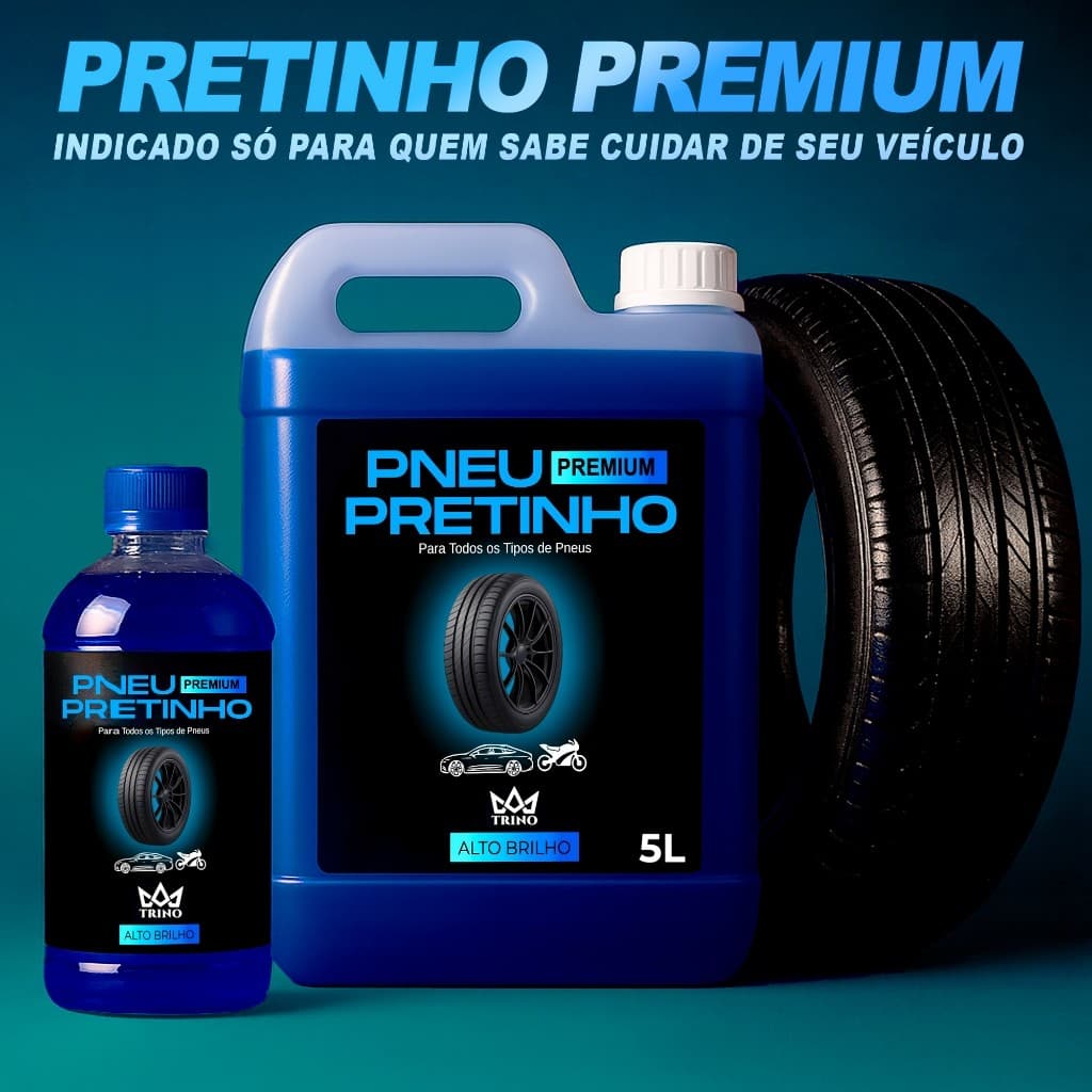 Pretinho para Pneu Concentrado Brilho Molhado Baba de Camelo Brilha Pneu Pretinho