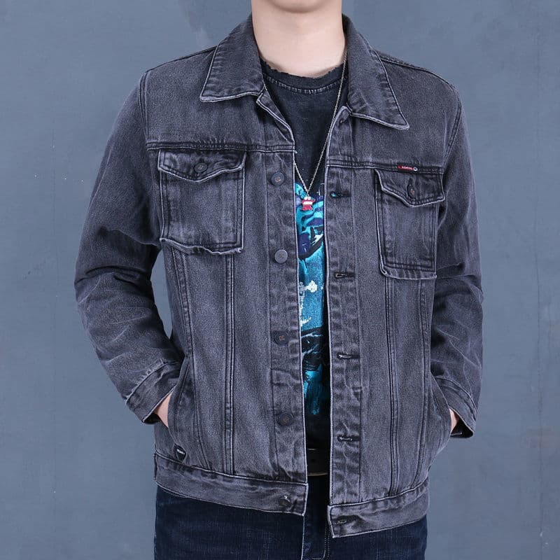 Jaqueta jeans masculina 2022 primavera outono trabalho All-Match jaqueta solta japonesa Casual resistente ao desgaste ma