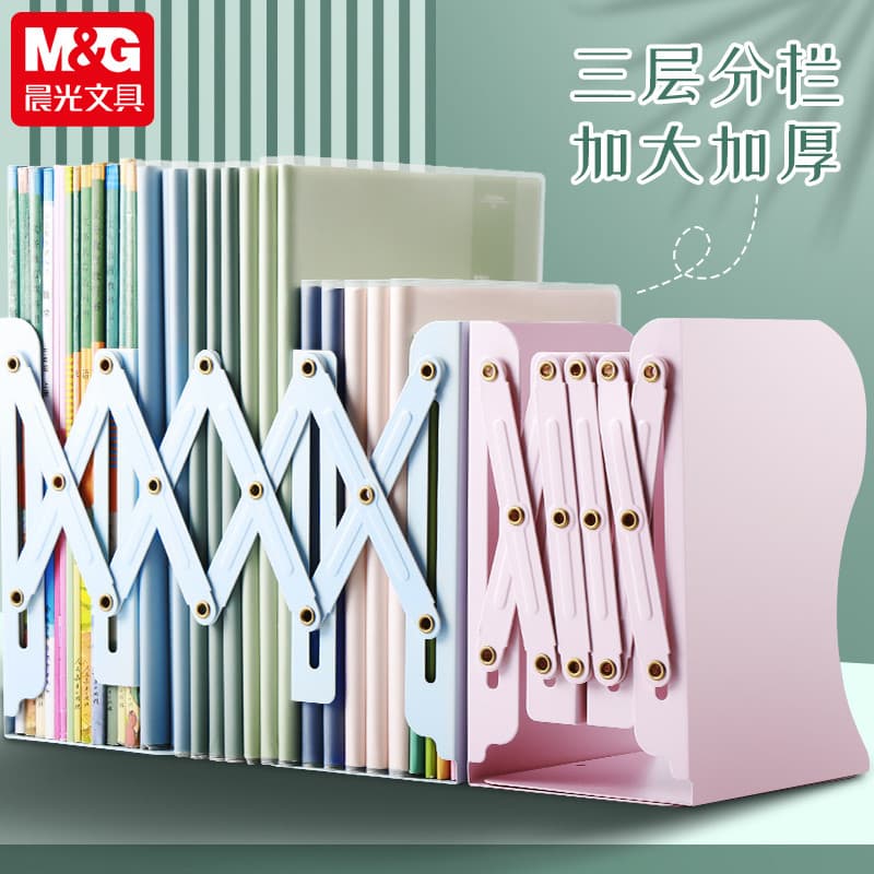 Chenguang Estante retrátil para livros, armazenamento de mesa, estante de Metal, clipe de livro fixo, defletor de livro,