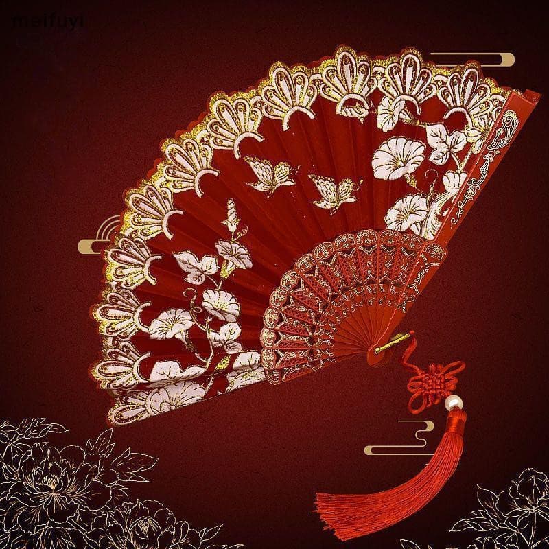 Leque dobrável estilo chinês Meifu Art Crafts, presente, leque de mão para dança, decoração de festa de casamento em c
