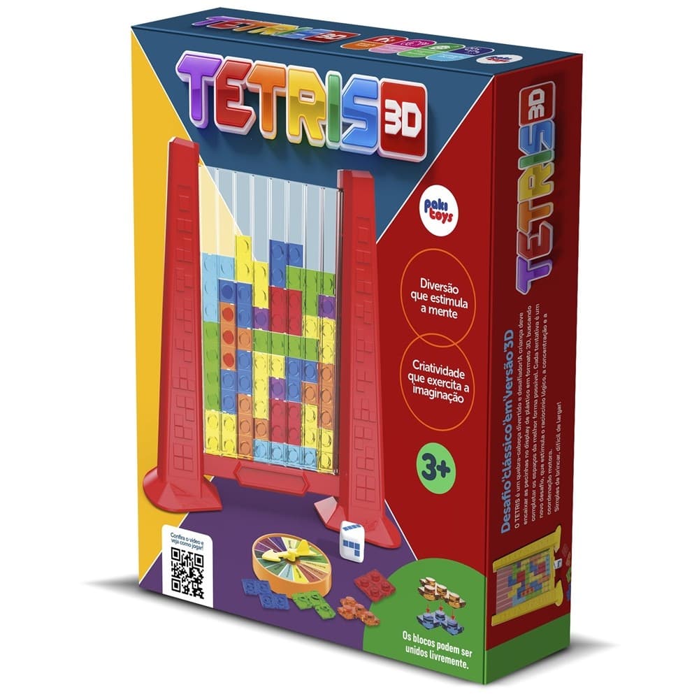 Jogo Tetris 3D Brinquedo Desafio Clássico
