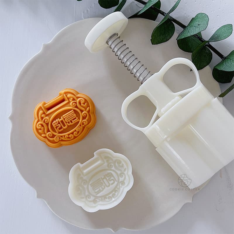 63g Ruyi lock Mid-Autumn Festival Mooncake molde estilo chinês nuvem padrão bloqueio concêntrico Mung feijão bolo molde