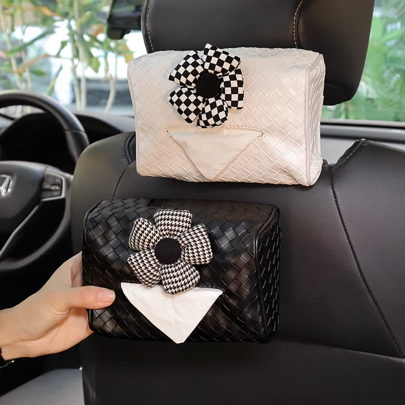Assento de carro volta braço caixa tecido criativo simples Interior do carro viseira sol carro pendurado caixa papel do