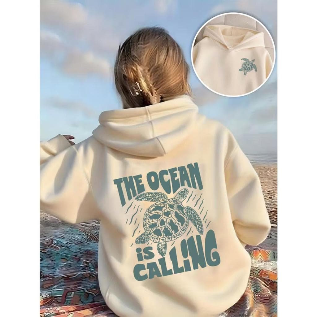 Moletom Feminino Blusa Casaco de Frio Com Capuz Estampado Boston Manga Comprida Confortável
