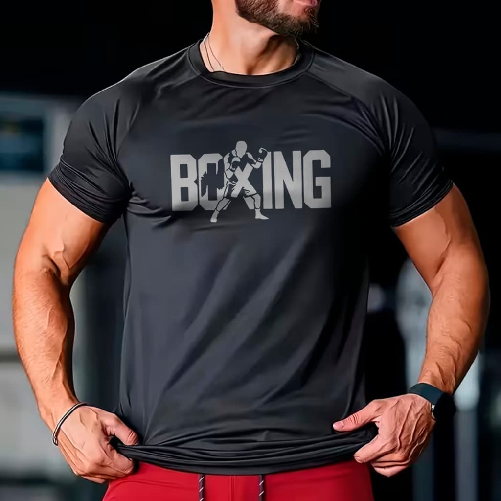 Camisa Masculina Dry fit Estampada Boxing Antiodor Treino Fitness Academia Crossfit Leve