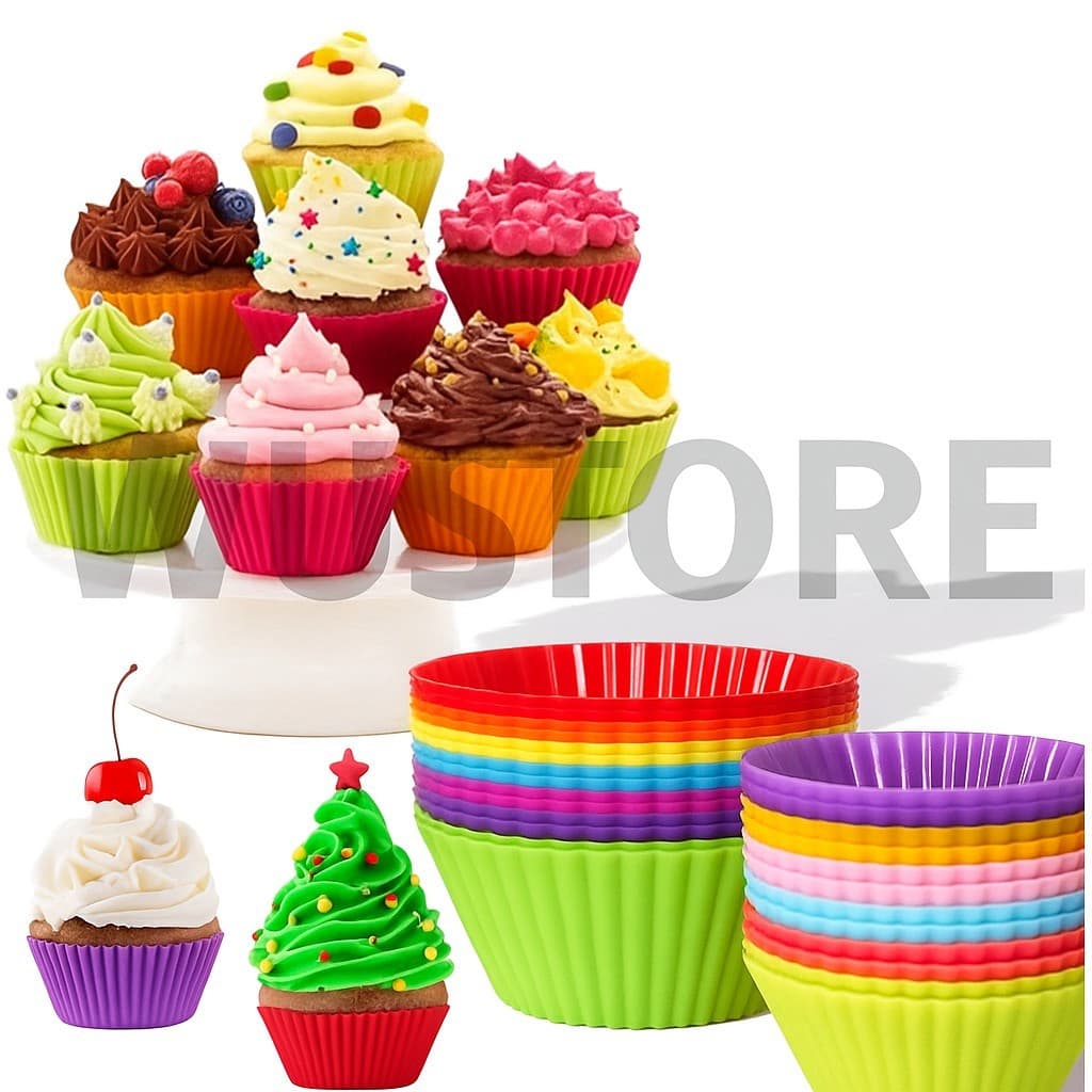 Kit 10 Mini Forminha Silicone Air Fryer Forno Assadeira Bolinhos Cupcake Coloridas Pronta Entrega