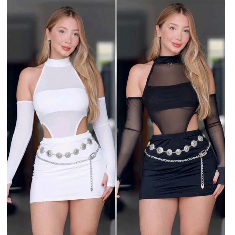 BODY FEMININO DE TULE KARLA CONJUNTO BORY + SAIA