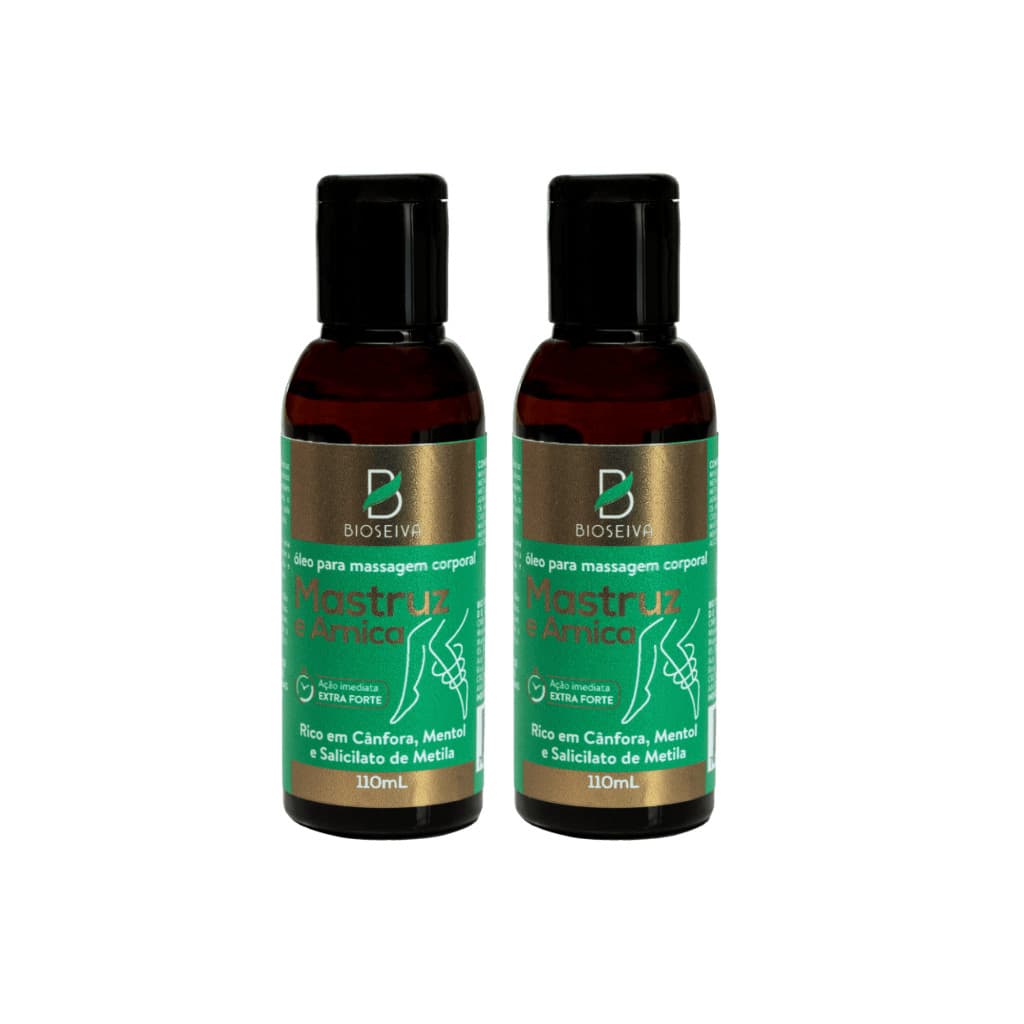 Kit 2 Óleos Mastruz e Arnica BioSeiva 110mL | Massagem Relaxante com Extratos Naturais