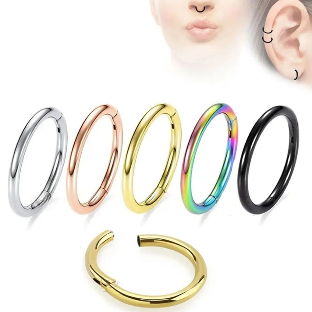 Brinco Aro de Aço Inoxidável Arco-Íris - Cor Multicolorida, Durável e Anti-Alergia  Bijuterias Moda