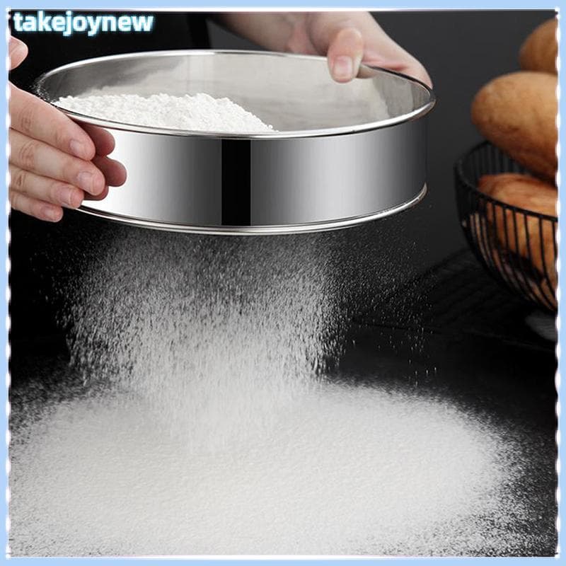 [takejoynewBR] Peneira De Farinha De Malha Ultrafina De Cozinha Com 40 Malhas Redonda Açúcar De Aço Inoxidável Coador De