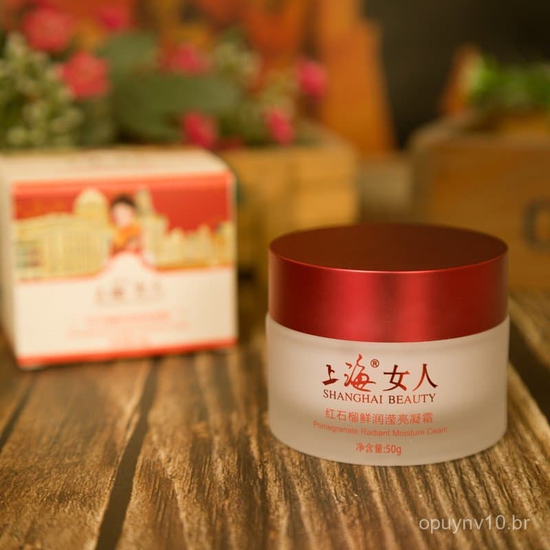 Creme Hidratante e Iluminador de Romã Vermelha para Mulheres de Xangai 50g