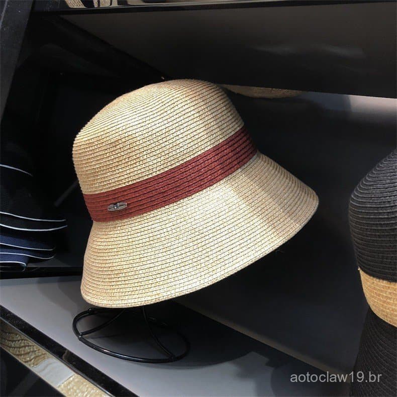 Chapéu bucket de designer japonês, de palha de papel para o verão, com formato reto e em forma de sino, único e artístic