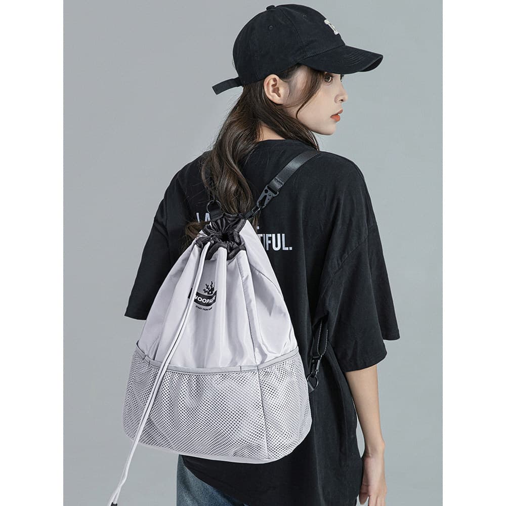 Saco de pano com cordão mochila masculina leve estudante mochila feminina simples viagem ao ar livre esportes Fitness pe
