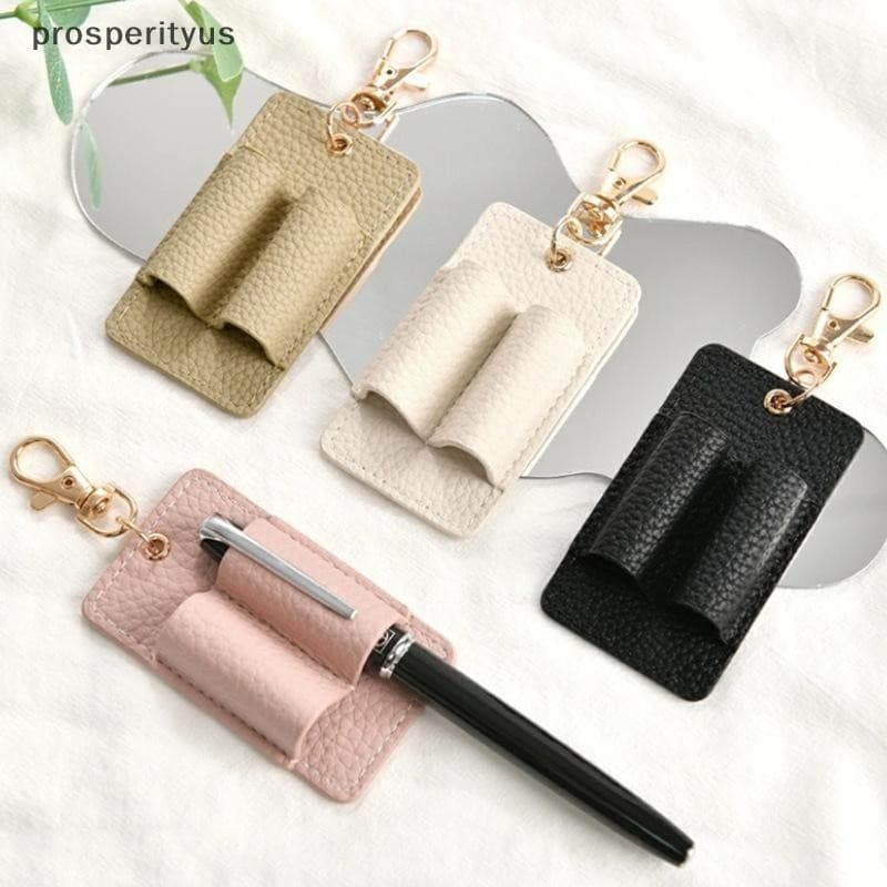 [prosperityus] Porta-canetas duplo portátil, com cordão, chaveiro anti-perda, com crachá, caneta de bolso para enfermeir