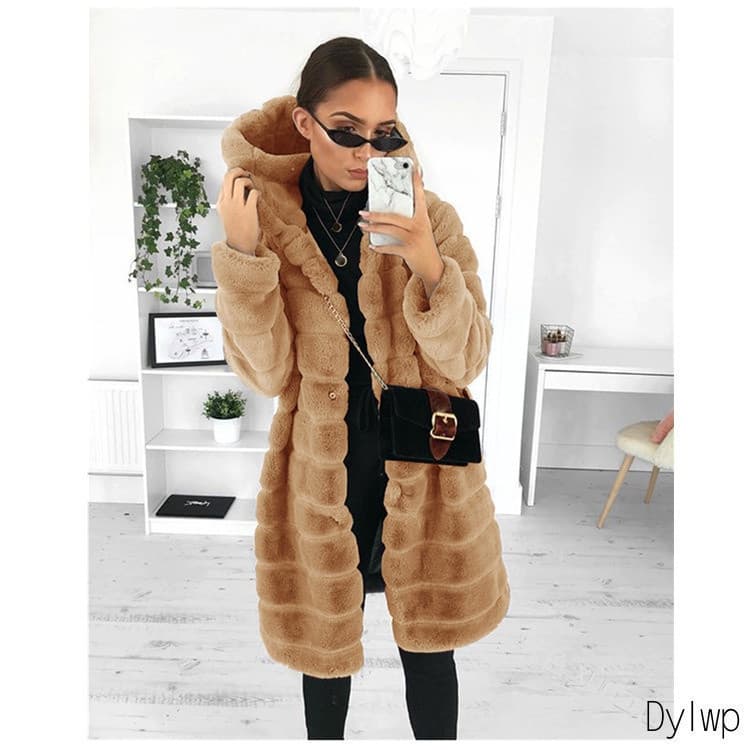 Casaco De Lã De Manga Comprida Feminino Inverno Fino Casacos Com Capuz