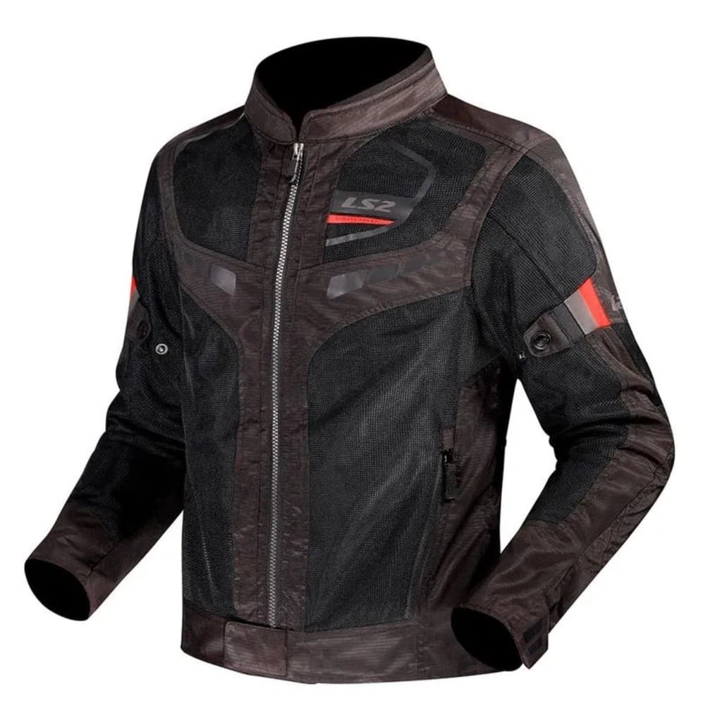 Jaqueta Moto Ls2 Garda Masculina Motociclista Preta Vermelha Premium