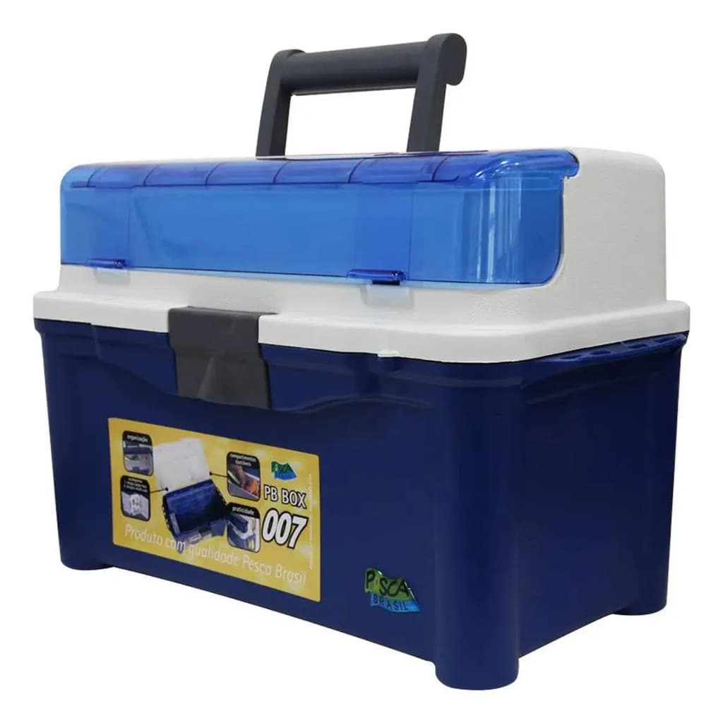 Maleta de Pesca Profissional PB Box 007 Pesca Brasil - Suporta 140kg + 3 Estojos 🎣