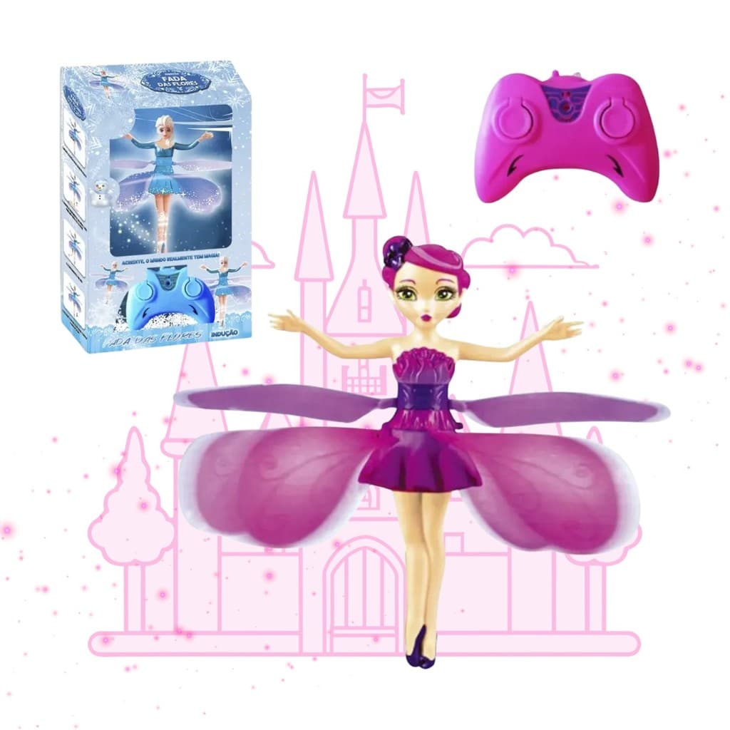 Boneca Fada Voadora Infantil Sensor Controle Remoto Movimento Sensor Luz Usb Recarregável Kizumba