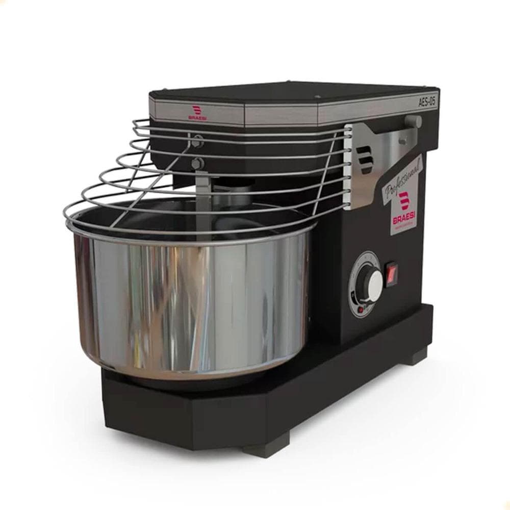 Amassadeira Industrial Espiral Braesi AES-05 Bivolt 5Kg 10 Velocidades Preta B14104
