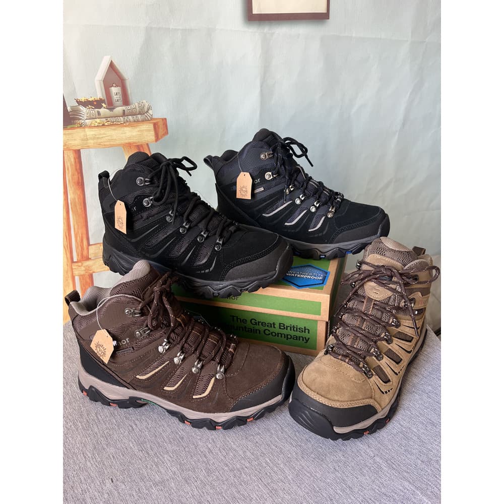 Comércio exterior tamanho 44 tamanho 45 sapatos de caminhada masculinos de cano médio ao ar livre camurça impermeável co