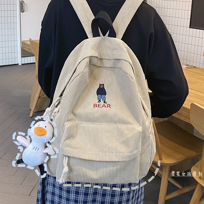 Original nicho Design mochila feminina estudante universitário simples veludo mochila versão coreana ins estudante do en