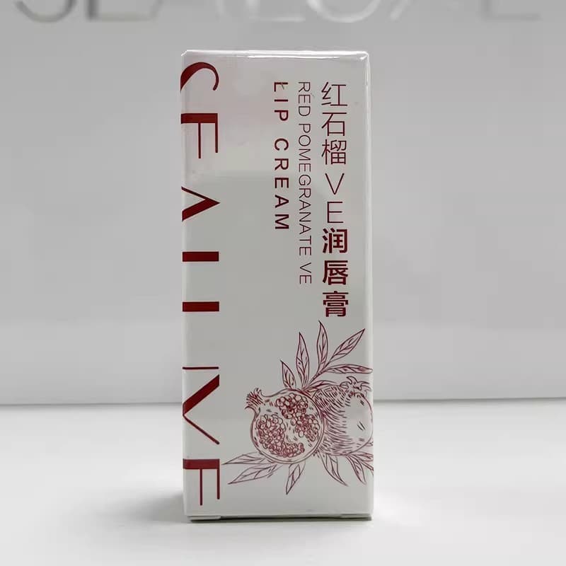 Sinos Romã Vermelha VE Bálsamo Labial Hidratante Folha Verde Outono Inverno Aliviar Seco Homens Mulheres Bálsamo Labial