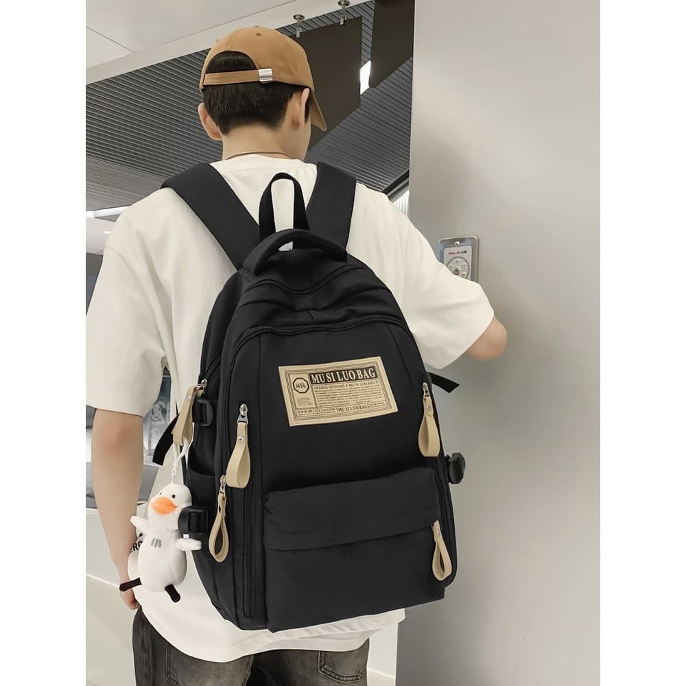 Street Wear mochila masculina estilo japonês júnior saco de escola meninos estudantes universitários lazer grande capaci