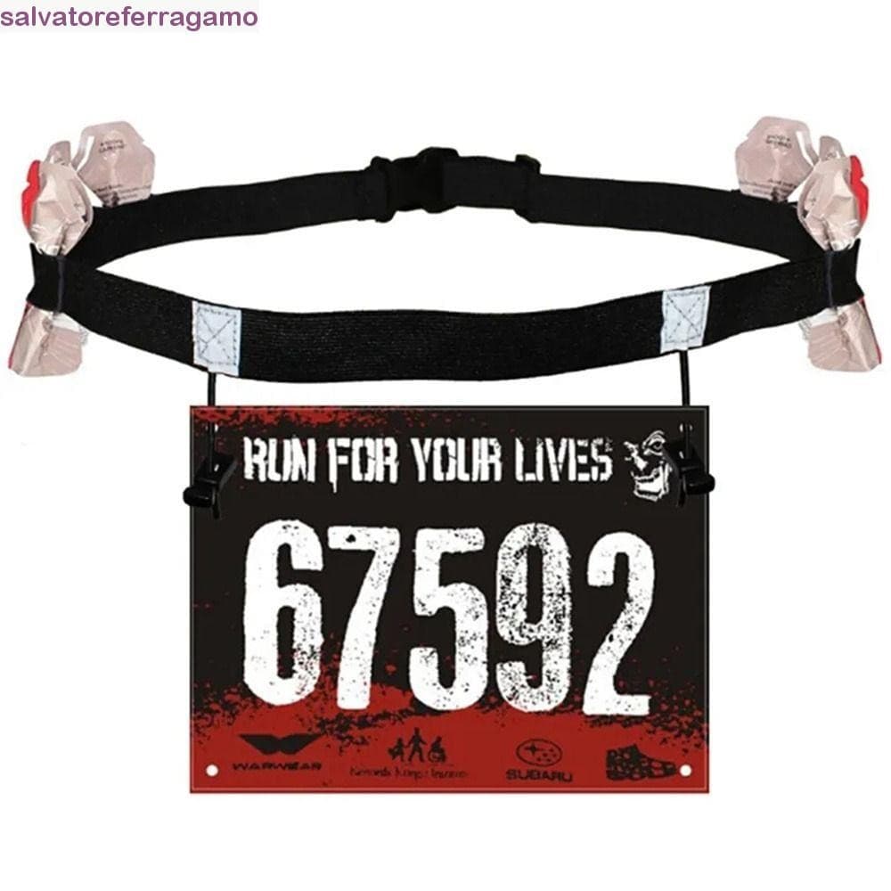 Cinto Numérico De Corrida SALVATOREFERRAGAMO , De Tecido De Fita Reflexiva Número De Maratona , Preto