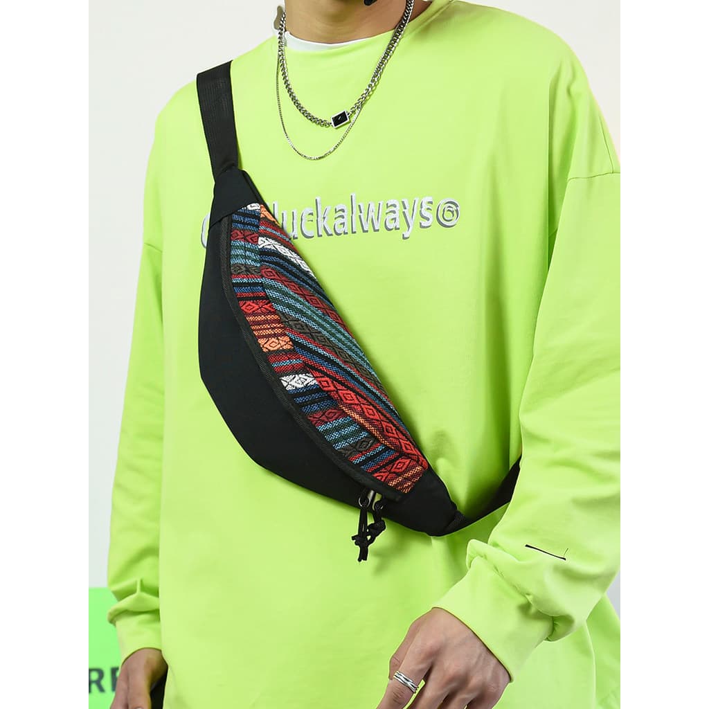 Bolsa de peito masculina, bolsa mensageiro de lona exclusiva da moda, bolsa de cintura de marca, bolsa de ombro esportiv