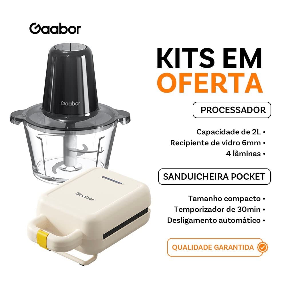 [Oferta Combinada] Gaabor Sanduicheira Elétrica SM60M + Moedor de carne 2L MG-15M02A Cozinha Conveniente Exclusiva