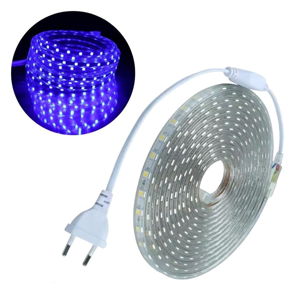 5 a 16 Metros Fita Mangueira LED 5050 C/ Conector Para Decoração 110V / 220V Azul