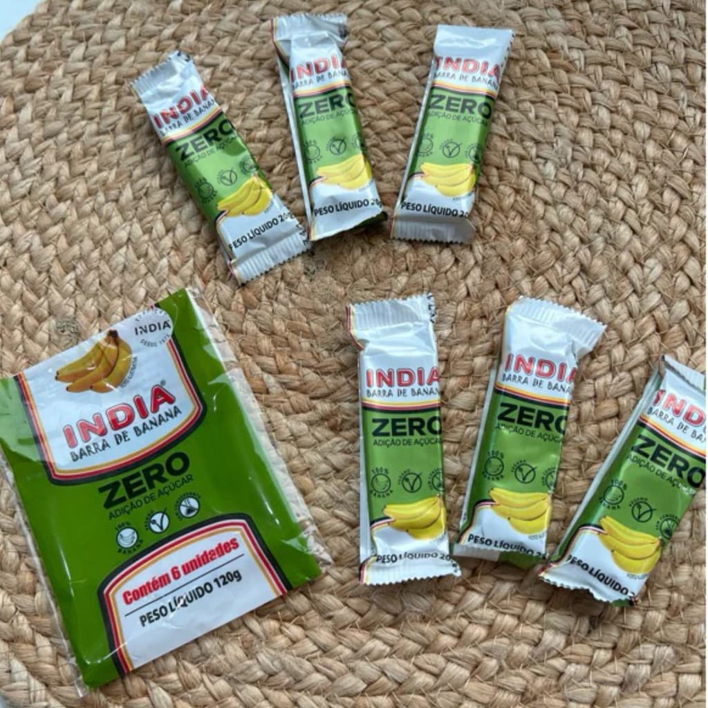 Kit C/2 Barra Banana Zero Açúcar Índia 120g (Total 240g)